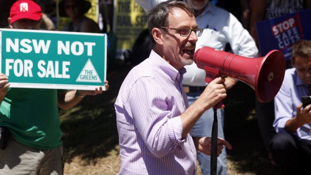 Greens MP John Kaye, a political warrior with a megaphone.