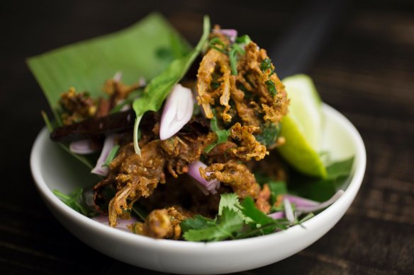 A dish worth sharing: deep-fried prawns.