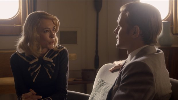 <i>Age</i> journalist Helen King (Mirrah Foulkes) interviews Prince Philip (Matt Smith) in series two of <i>The Crown</i>.