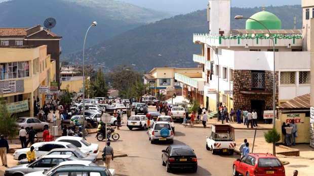 Downtown Kigali in central Rwanda.