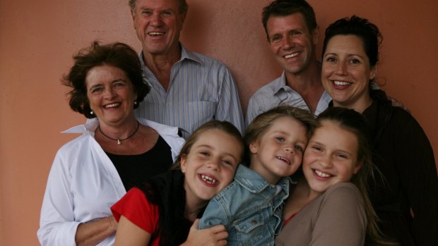 Mike Baird, the then new Liberal member for Manly, poses with his family in 2007.