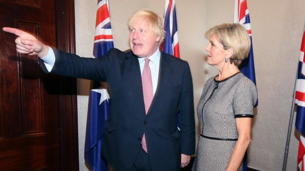 British Foreign Secretary Boris Johnson met with his Australian counterpart Julie Bishop in Sydney last week.