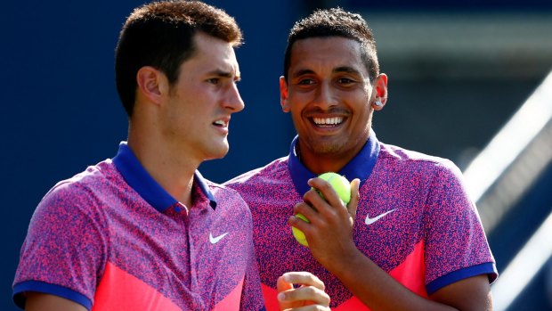 Double trouble: Bernard Tomic and Nick Kyrgios are in danger of being left out of Australia's Olympic team.