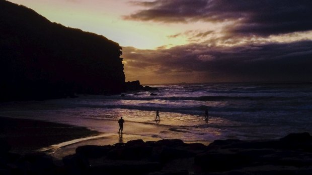 Swimmers get in at Redhead beach near Newcastle.