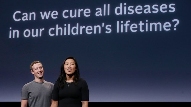 Mark Zuckerberg and his wife, Priscilla Chan, as they prepared for their speech on Wednesday announcing their new goal: to cure, manage or eradicate all disease by the end of this century. 