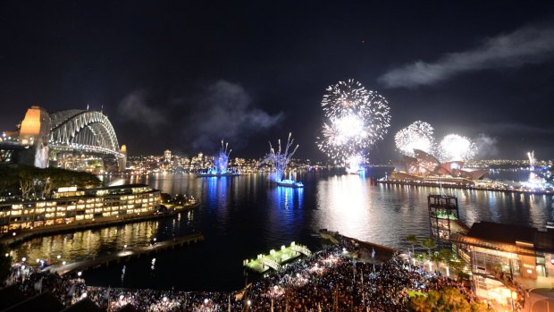 A fireworks display in Sydney celebrates Australia Day. 