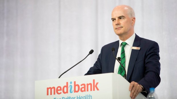 Medibank Private CEO Craig Drummond at the annual general meeting on Monday.