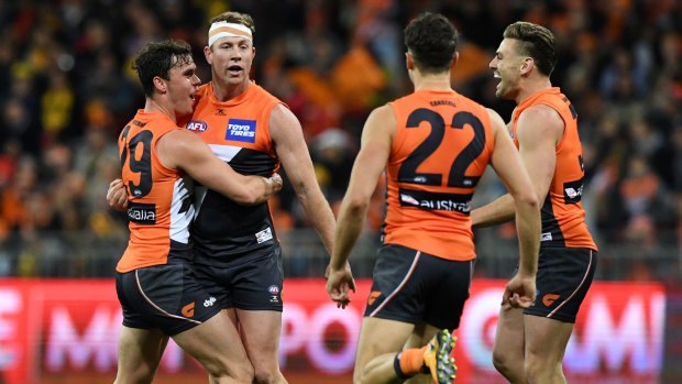 Flying high: GWS are into the preliminary final for the second year in a row.