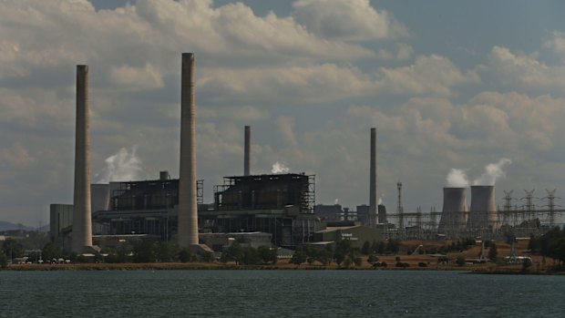 AGL's Liddell power station in the foreground and the Bayswater plant behind.