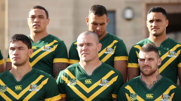 Backing a mate: David Klemmer (centre, front row) will play in the Anzac Test on Friday..