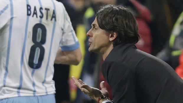 Not happy: Milan coach Filippo Inzaghi 
