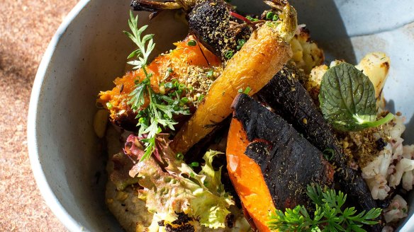 The veggie bowl is one of many unfussy, to-the-point dishes on the menu.