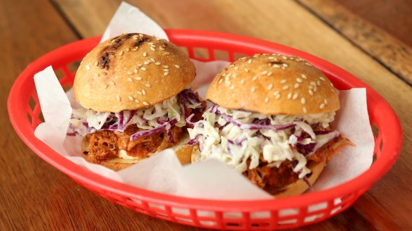 Pulled pork sliders at Little Creatures Brewery in Geelong.