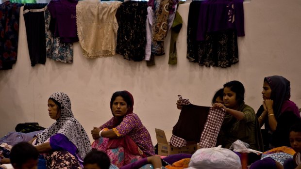 Rohingya women at the temporary detention centre in Langkawi. Nearly 2000 people were rescued off the Indonesian and Malaysian coasts.
