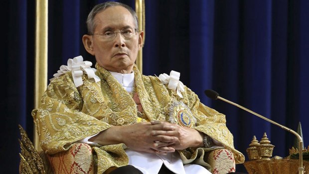 Thailand's King Bhumibol Adulyadej at his 86th birthday last year. 