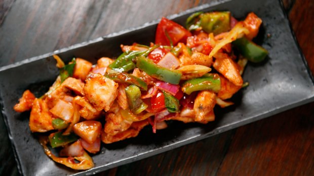 Sweet and sour: Devilled chicken at Ministry of Curry.