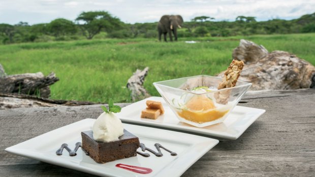 Dishes at Kenya's Ol Donyo Lodge in the Chyulu Hills.
