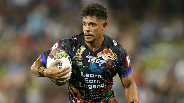 Big plans: Dane Gagai in action on Friday night for the Indigenous All Stars.