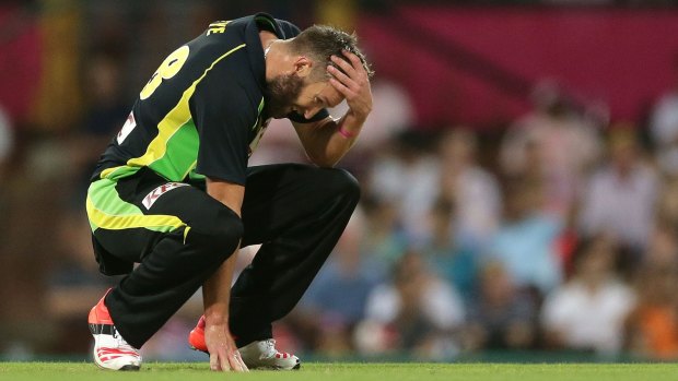 Andrew Tye couldn't stop India after they needed 17 to win off the last over.
