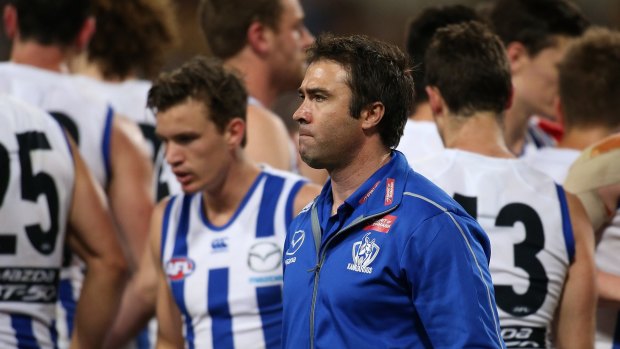 Roos coach Brad Scott who rested a big group of players in the final round of 2015. 