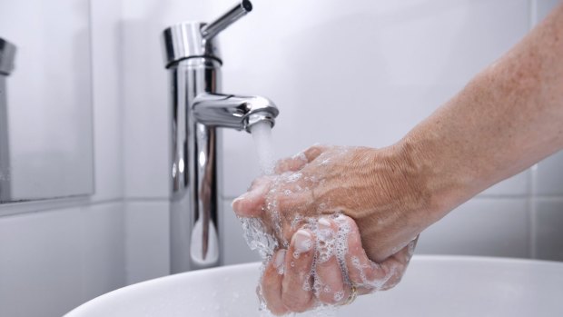 Wash hands thoroughly before preparing food.