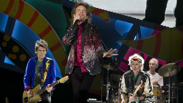 The Rolling Stones: (from left) Ronnie Wood, Mick Jagger, Keith Richards and Charlie Watts performing their free show in Havana on Friday. 