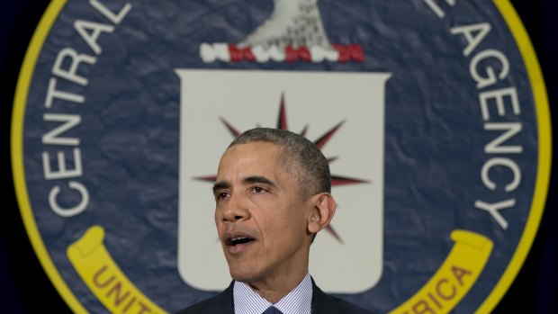 President Barack Obama at the CIA headquarters in Langley, Virginia, on Wednesday. 