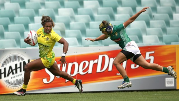 Australia's Ellia Green crosses for a try to seal her comeback after major shoulder surgey.