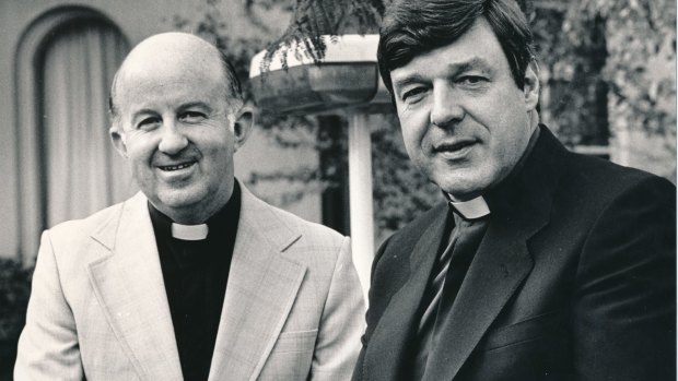 Father George Pell (right) was 46 when he was named as an assistant bishop for Melbourne.