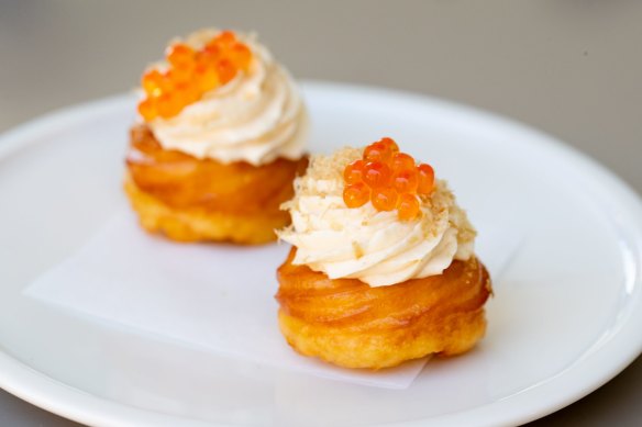 Crisp choux pastry puff filled with oyster cream. 