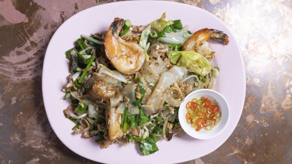 BKK's go-to dish: Charcoal wok-fried pork and prawn rice noodles.