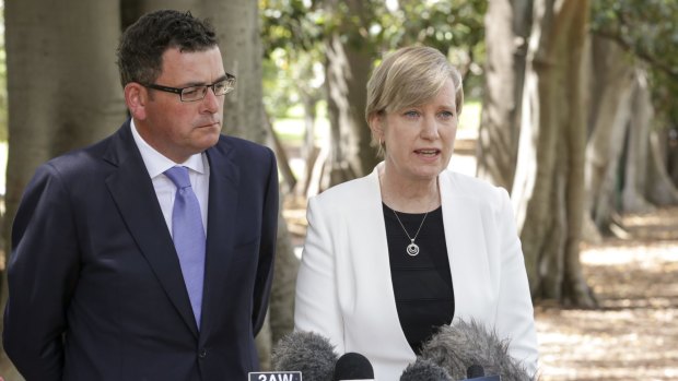 Premier Daniel Andrews with Fiona Richardson, Minister for the Prevention of Family Violence.