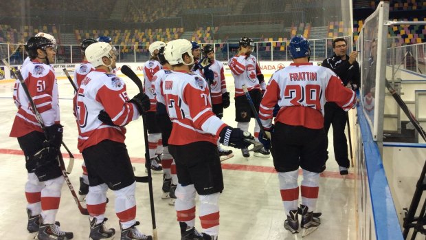 The Canada Ice Hockey team preparing for Saturday's clash in Brisbane.