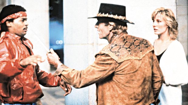 The famous ''That's not a knife - THIS is a knife'' scene from <i>Crocodile Dundee</i>.