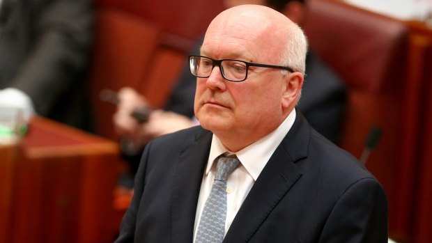 Attorney-General George Brandis has argued that people should be able to get a court to stop a story being published if they thought it might defame them.