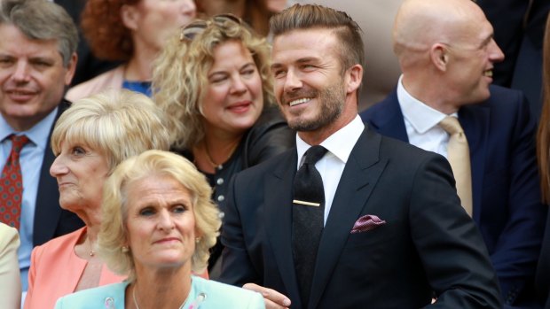 David Beckham in the Royal Box, on Centre Court, at the All England Lawn Tennis Championships in Wimbledon.