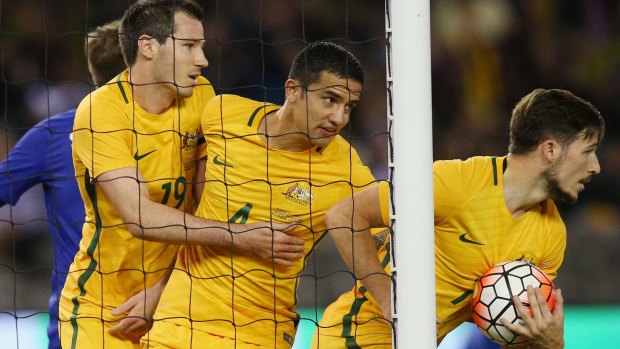 Learning experience: Tim Cahill isn't worried about the Socceroos' loss to Greece. 