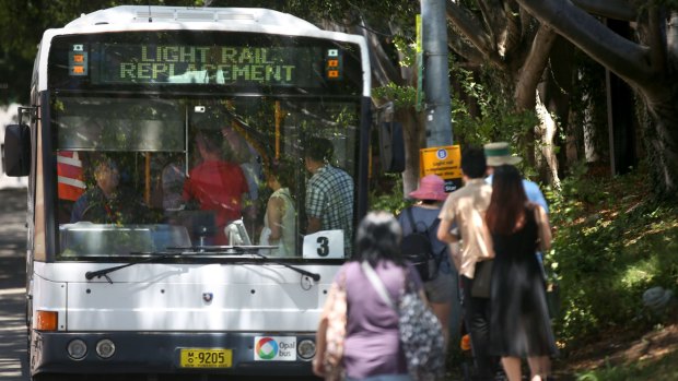 Buses take commuters across the city in lieu of trams.