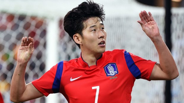 Real quality: South Korea's Son Heung-Min celebrates after scoring in extra-time against Uzbekistan.