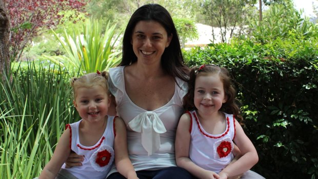 Former police officer Amy Shaw,  with her daughters Molly and Ella.