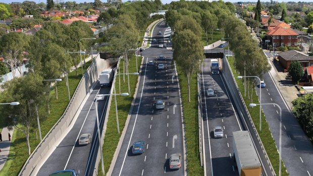 Artist's impression of WestConnex entry and exit in Haberfield. An entrance of similar scale would be built at Parramatta Road at Sydney University if an interchange was build there.