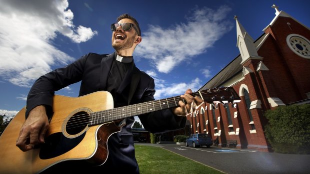 Father Rob Galea outside his church in Shepparton.