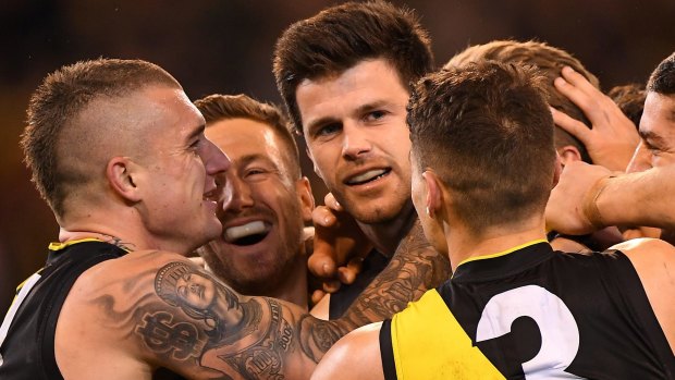 Leading the way: Trent Cotchin appears to have embraced an All Blacks ritual 