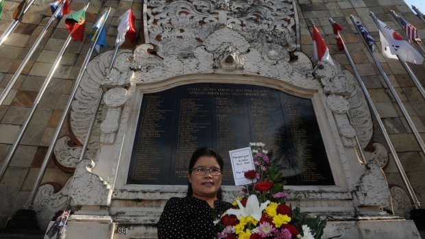 Bali bombing survivor Thiolina Marpaung at the Bali Bombing memorial.