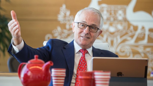 Prime Minister Malcolm Turnbull in his Sydney office on Monday.