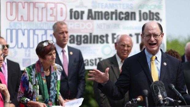 US Congressman Brad Sherman and fellow Democrats  voice their opposition to the Trans-Pacific Partnership trade deal last week. 