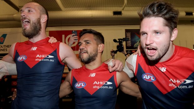 Good spirits: Demons in full voice after vital win at the 'G.