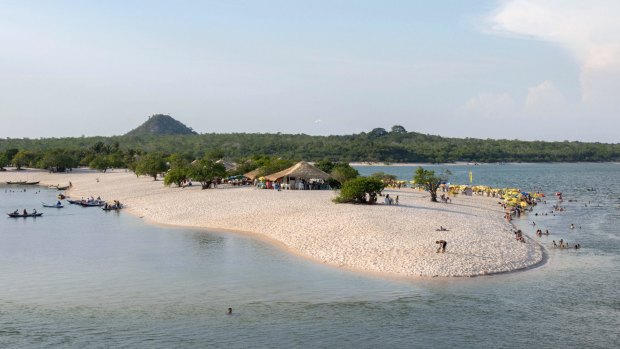 Alter do Chao Beach in the Island of Love in Rio Tapajos, Brazil.
