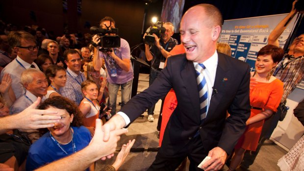 High flyer: Campbell Newman led to LNP to a record victory in 2012.