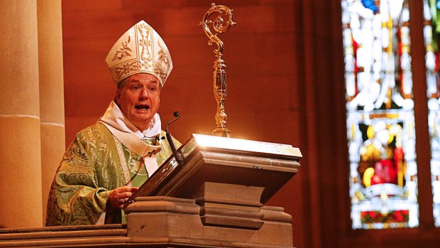 Sydney Catholic Archbishop Anthony Fisher, who preached the "no" case during mass. 